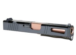 top view complete mercury precision cerakote ported slide glock 19 burnt bronze