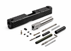 Complete Glock 19 slide kit components and setup