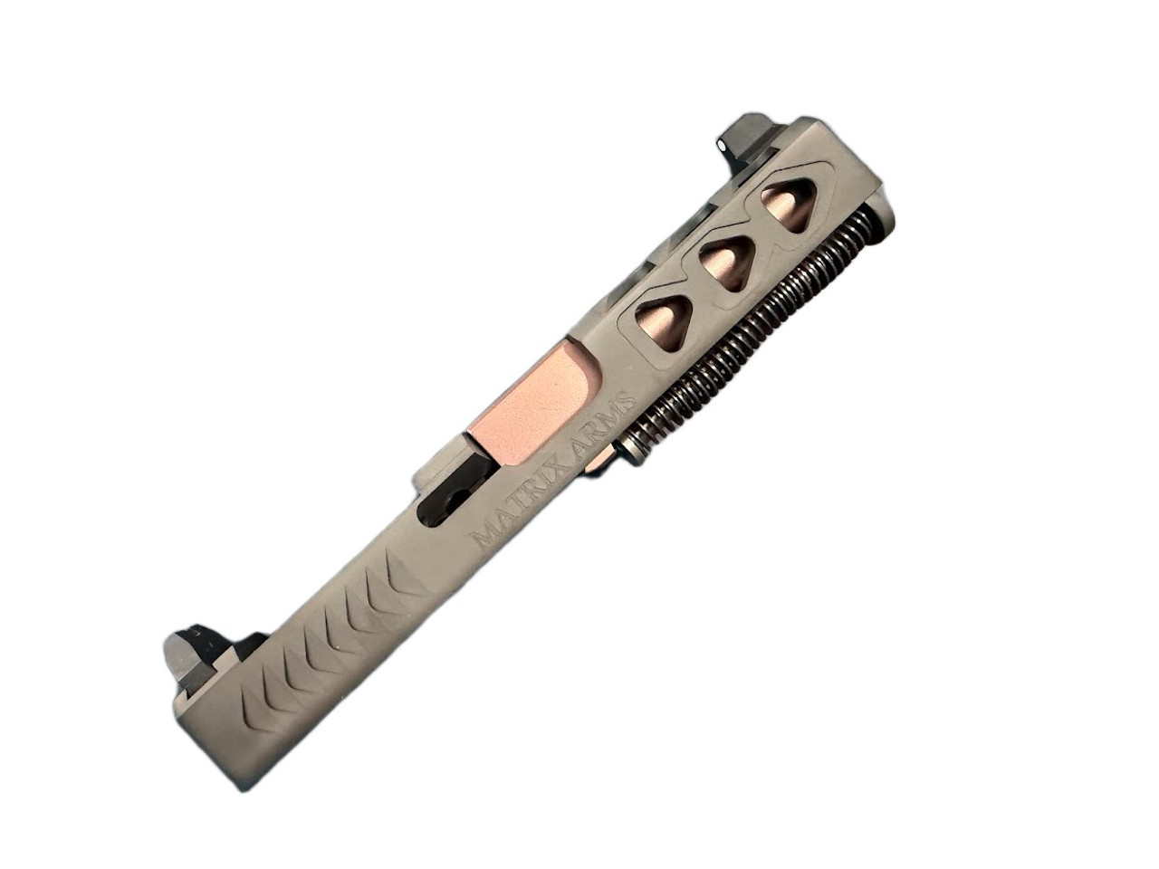 matrix arms arrow g19 rmr slide rose gold barrel tall sights black dlc assembled