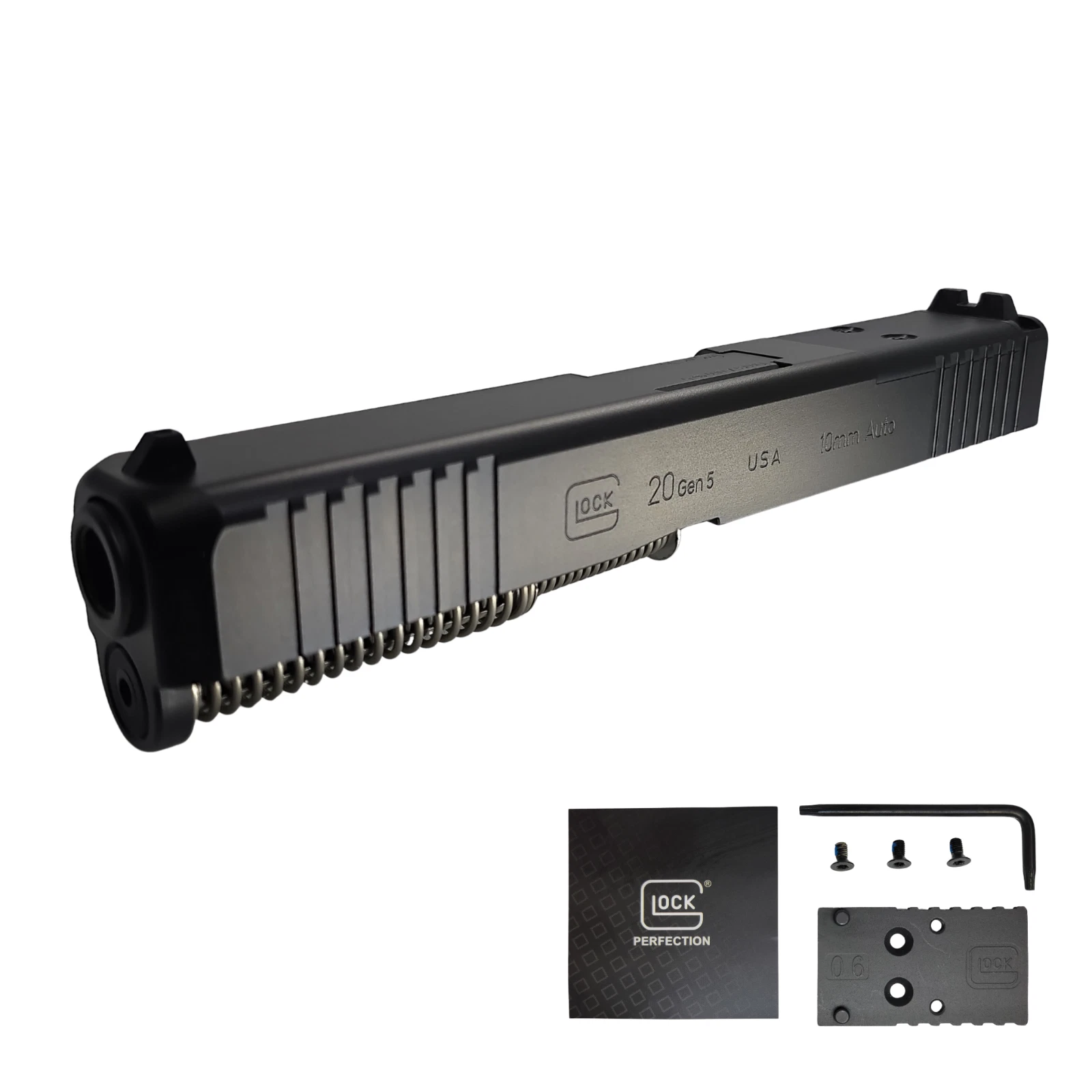 Glock 20 Gen 5 OEM slide with factory black finish